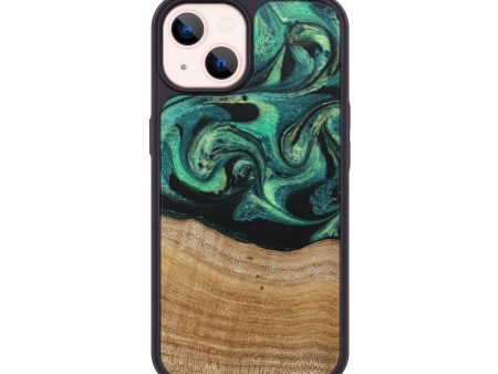 iPhone 14 Wood+Resin Phone Case - Bradley (Green, 675959) Online now