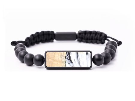 Onyx Bead Wood+Resin Bracelet - Lucas (Black & White, 675011) Supply