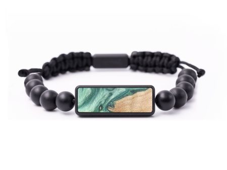 Onyx Bead Wood+Resin Bracelet - Joseph (Green, 674995) For Cheap