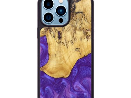 iPhone 14 Pro Max Wood+Resin Phone Case - Alan (Purple, 677239) For Discount