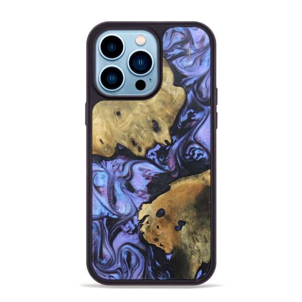 iPhone 14 Pro Max Wood+Resin Phone Case - Cathleen (Purple, 673462) on Sale