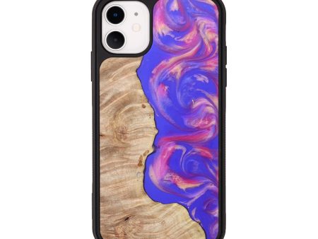 iPhone 11 Wood+Resin Phone Case - Chuck (Purple, 676253) For Cheap