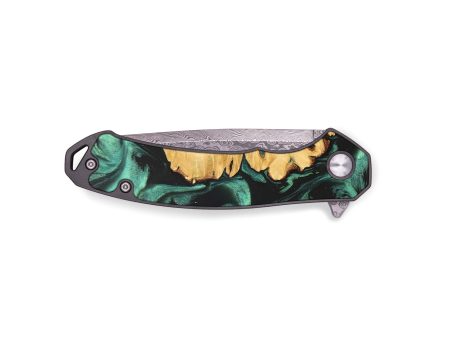 EDC Wood+Resin Pocket Knife - Esteban (Green, 676941) For Sale