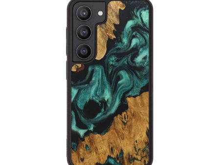 Galaxy S23 Wood+Resin Phone Case - Alfred (Green, 675983) Supply