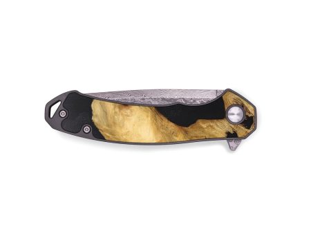 EDC Wood+Resin Pocket Knife - Rafael (Pure Black, 676961) on Sale