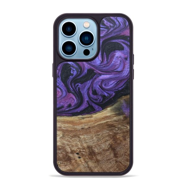 iPhone 14 Pro Max Wood+Resin Phone Case - Malaysia (Purple, 673474) Online