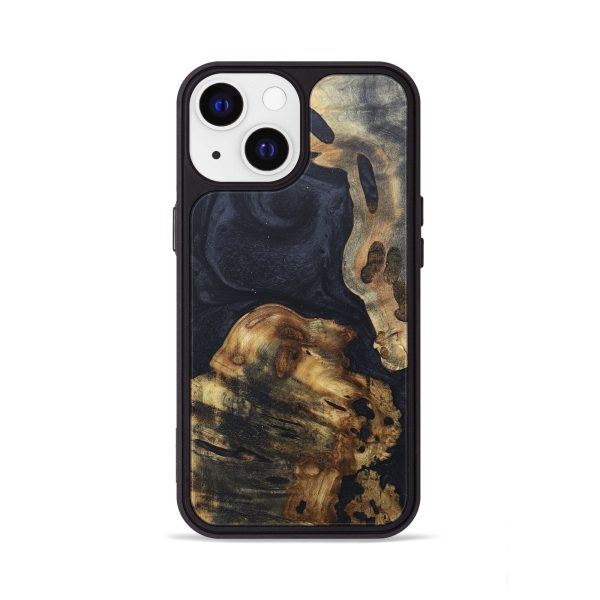 iPhone 13 Wood+Resin Phone Case - Alex (Pure Black, 676331) For Discount