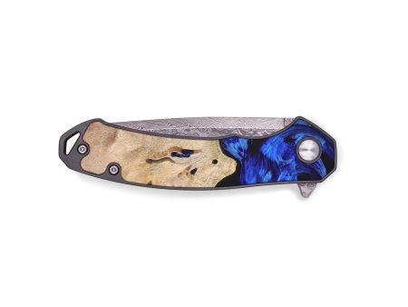 EDC Wood+Resin Pocket Knife - Bernadette (Blue, 677008) Hot on Sale