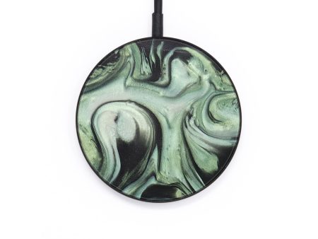 Circle Wood+Resin Wireless Charger - Gloria (Green, 677098) For Sale