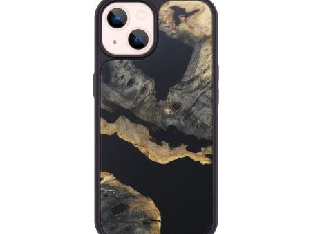 iPhone 14 Wood+Resin Phone Case - Ellen (Pure Black, 676483) Online