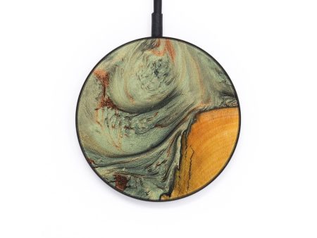 Circle Wood+Resin Wireless Charger - Jameson (Green, 677093) For Sale