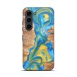 Galaxy S23 Wood+Resin Live Edge Phone Case - Ismael (Teal & Gold, 676389) Online