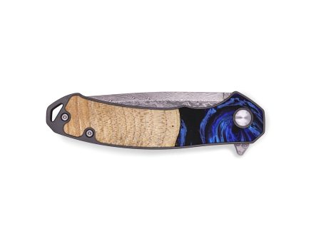 EDC Wood+Resin Pocket Knife - Bodhi (Blue, 677011) Online Hot Sale