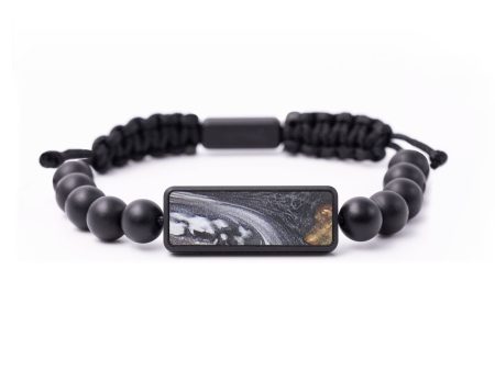 Onyx Bead Wood+Resin Bracelet - Magnolia (Black & White, 675030) on Sale