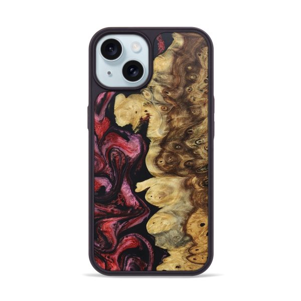 iPhone 15 Wood+Resin Phone Case - Janiya (Red, 676067) Online Sale