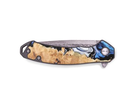 EDC Wood+Resin Pocket Knife - Rudy (Blue, 676951) Online