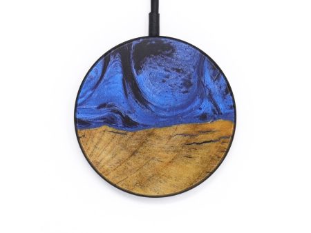 Circle Wood+Resin Wireless Charger - Eduardo (Blue, 677033) Online Sale