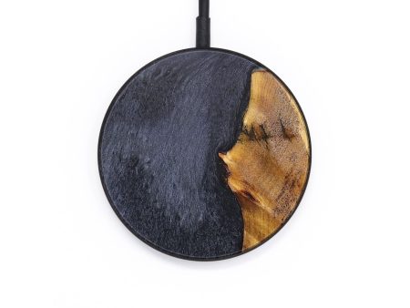 Circle Wood+Resin Wireless Charger - Oaklynn (Pure Black, 677079) Hot on Sale