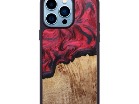 iPhone 14 Pro Max Wood+Resin Phone Case - Christoph (Red, 674222) Online now