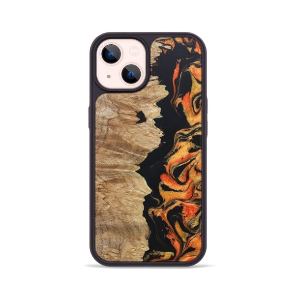 iPhone 14 Wood+Resin Phone Case - Emilia (Lava, 673487) Fashion