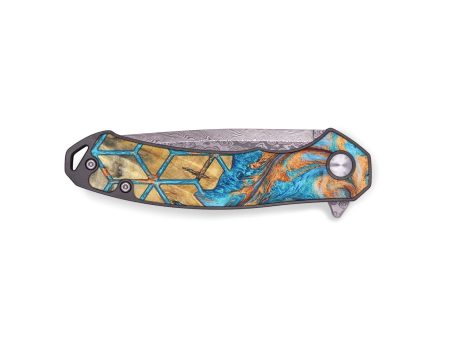 EDC Wood+Resin Pocket Knife - Trevor (Pattern, 676969) Online Sale