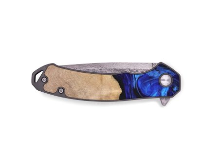 EDC Wood+Resin Pocket Knife - Gemma (Blue, 676950) For Cheap