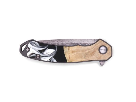 EDC Wood+Resin Pocket Knife - Ariyah (Black & White, 677002) Supply