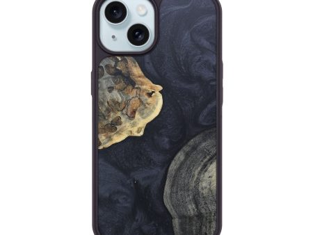 iPhone 15 Wood+Resin Phone Case - Jerome (Pure Black, 676224) Online