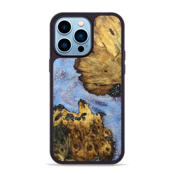 iPhone 14 Pro Max Wood+Resin Phone Case - Luna (Cosmos, 676206) Online Hot Sale