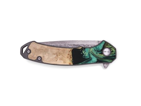 EDC Wood+Resin Pocket Knife - Yvonne (Green, 676936) Cheap