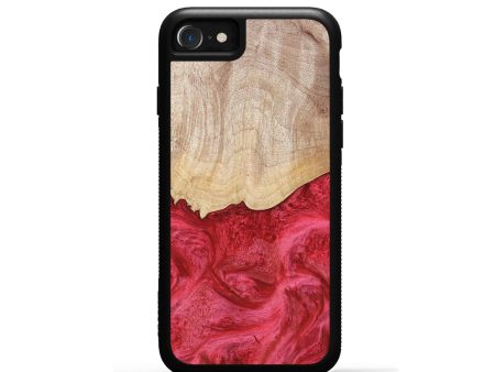 iPhone SE Wood+Resin Phone Case - Conner (Red, 676063) on Sale