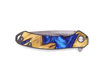 EDC Wood+Resin Pocket Knife - Rocky (Blue, 676962) Online