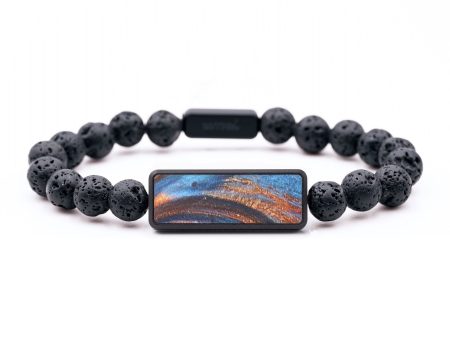 Lava Bead ResinArt Bracelet - Dave (Teal & Gold, 675372) Online Sale