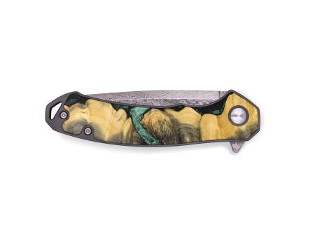 EDC Wood+Resin Pocket Knife - Penny (Green, 676979) Fashion