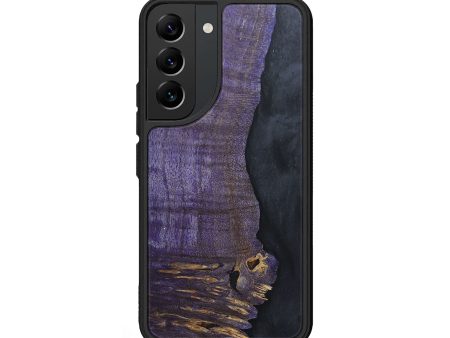 Galaxy S22 Wood+Resin Phone Case - Amber (Pure Black, 676220) on Sale