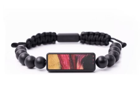 Onyx Bead Wood+Resin Bracelet - Baylee (Red, 675339) on Sale