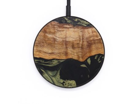 Circle Wood+Resin Wireless Charger - Tabatha (Green, 677094) Online Sale