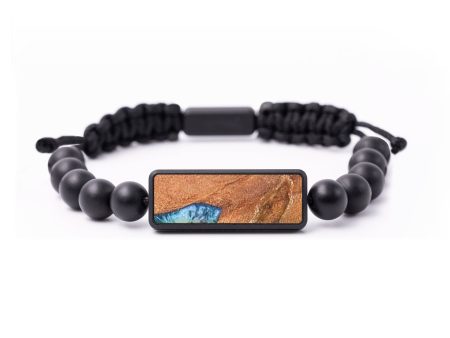 Onyx Bead Wood+Resin Bracelet - Pat (Blue, 674839) Fashion