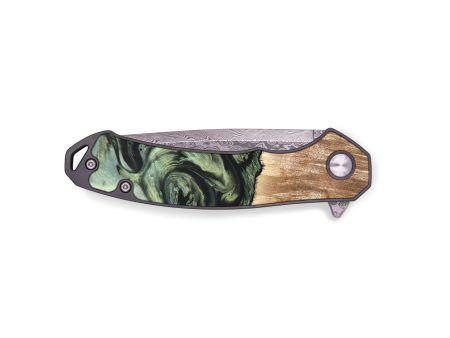 EDC Wood+Resin Pocket Knife - Wade (Green, 676992) For Cheap