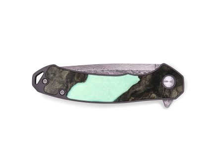 EDC Wood+Resin Pocket Knife - Romeo (Green, 676977) on Sale