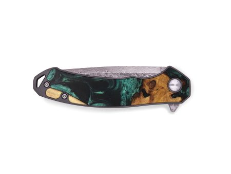 EDC Wood+Resin Pocket Knife - Stefanie (Green, 676935) For Discount