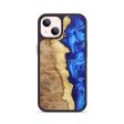 iPhone 14 Wood+Resin Phone Case - Easton (Blue, 676721) For Sale