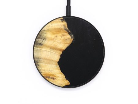 Circle Wood+Resin Wireless Charger - Tyson (Pure Black, 677087) For Sale