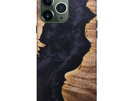 iPhone 13 Pro Max Wood+Resin Live Edge Phone Case - Maureen (Pure Black, 676045) on Sale