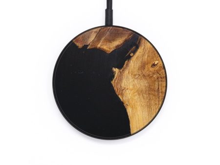 Circle Wood+Resin Wireless Charger - Kyleigh (Pure Black, 677086) Sale