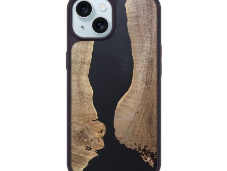 iPhone 15 Wood+Resin Phone Case - Austin (Pure Black, 676499) Sale