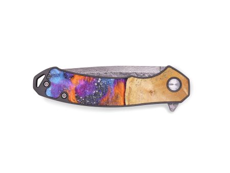 EDC Wood+Resin Pocket Knife - Ruby (Cosmos, 676966) on Sale