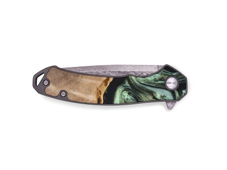 EDC Wood+Resin Pocket Knife - Virginia (Green, 676983) Fashion