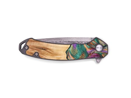 EDC Wood+Resin Pocket Knife - Sondra (Green, 676968) Cheap