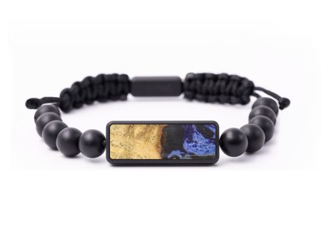 Onyx Bead Wood+Resin Bracelet - Darrell (Blue, 674809) For Discount